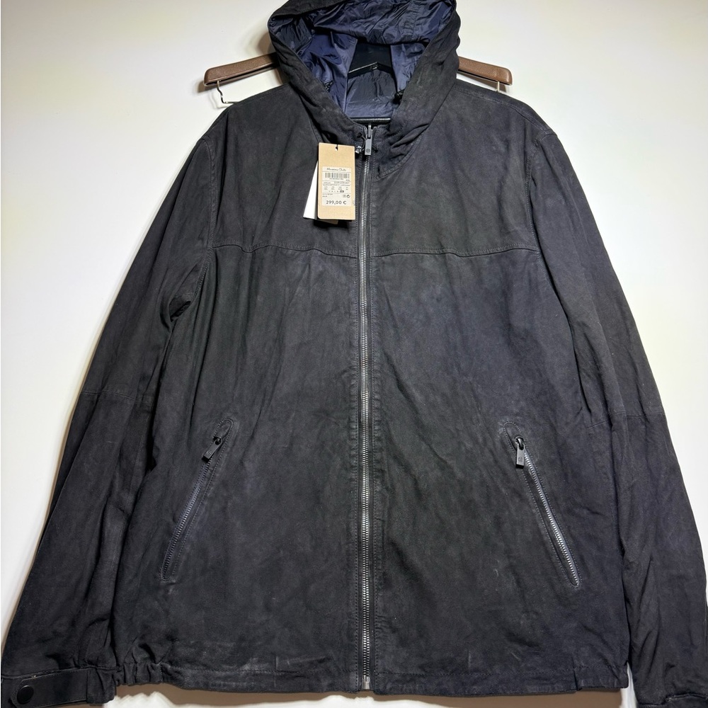 NEW Massimo Dutti Reversible Suede Hooded Jacket XXL